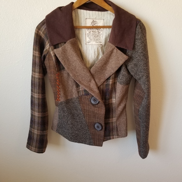 Anthropologie Jackets & Blazers - ANTHROPOLOGIE Nick & Mo Patchwork Tweed Jacket